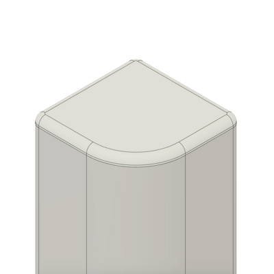60-220-2 MODULAR SOLUTIONS POLYAMIDE PART<br>END CAP 32MM X 32MM ROUND CORNER LIGHT GRAY